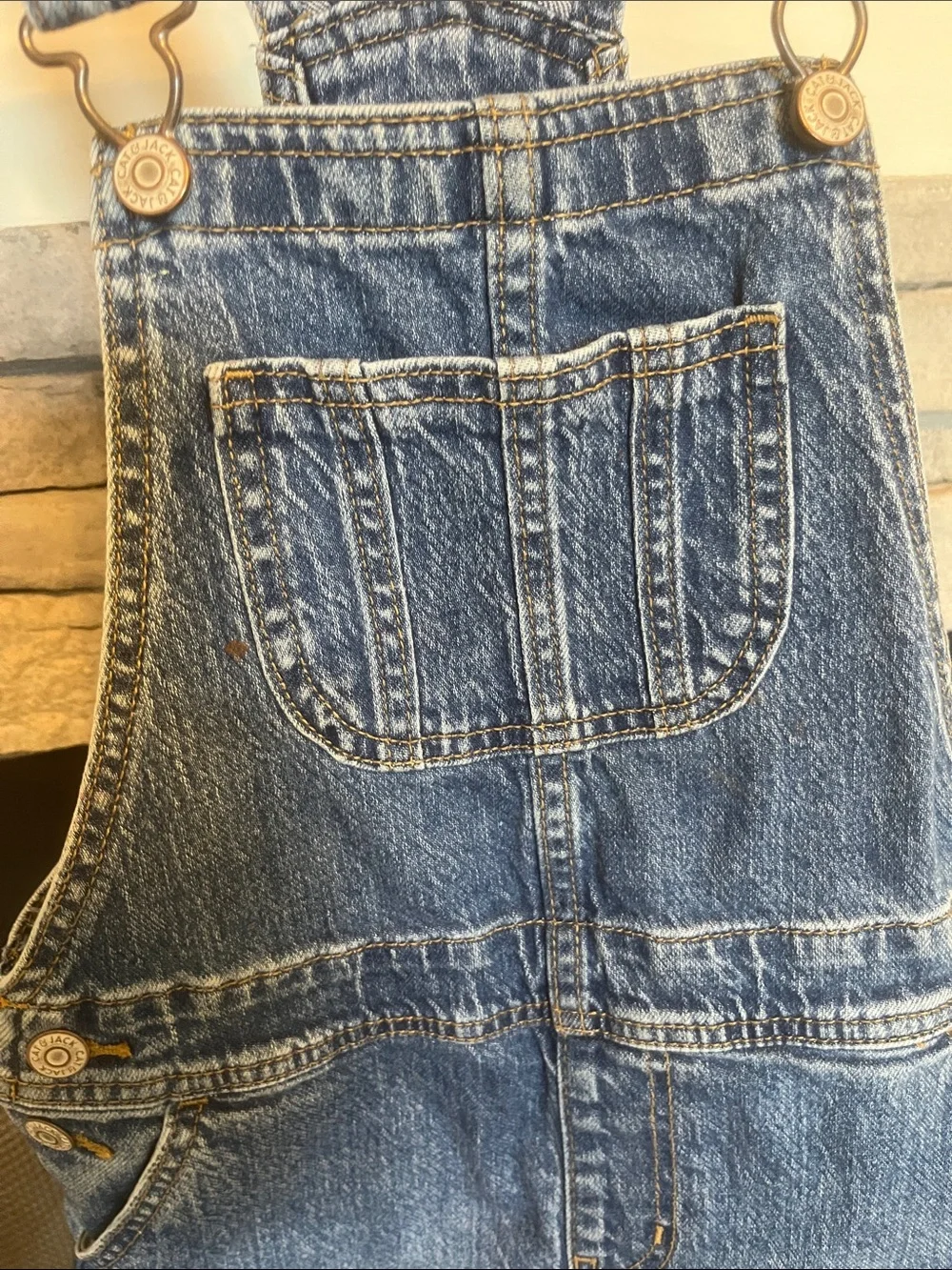 Girls Denim Overall Shorts